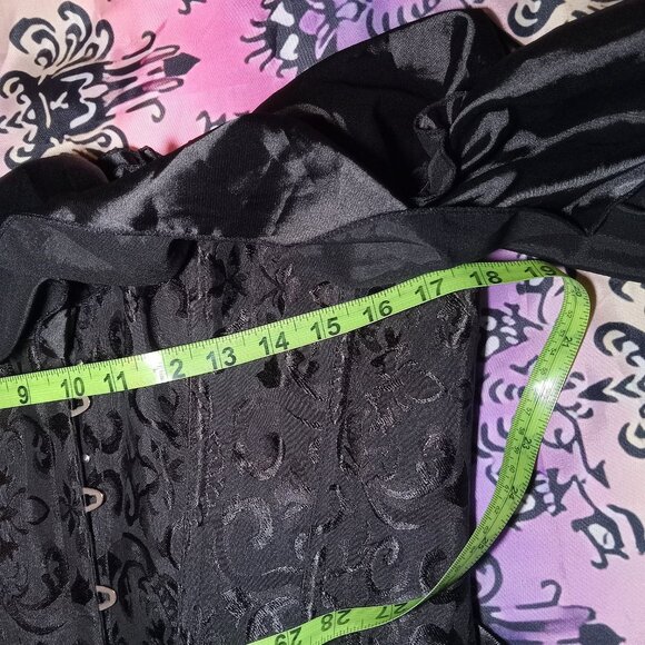 Black Corset with Ruffle Off the Shoulder Sleeve - Picture 5 of 9